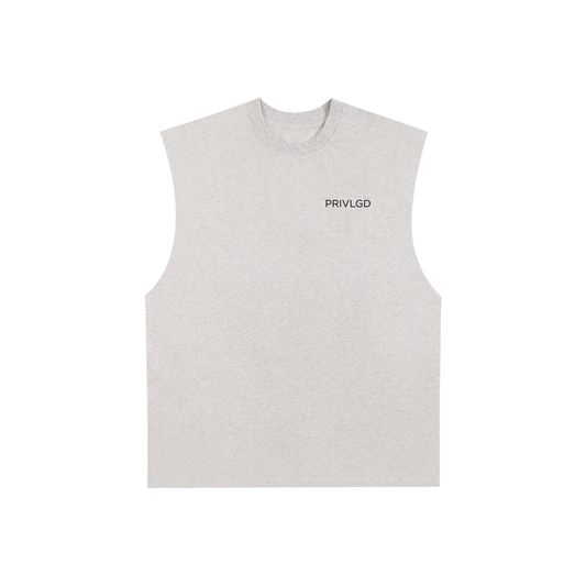 Raw Edge Cotton Tank Top