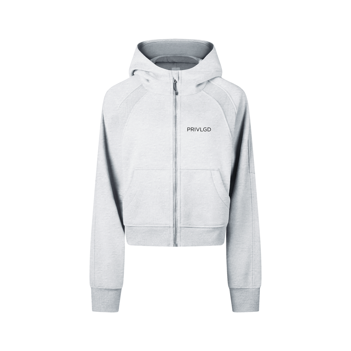PRIVLGD Cropped Zip-Through Hoodie