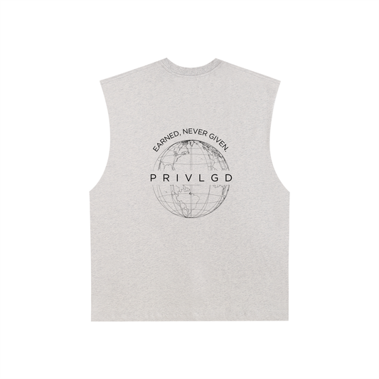 Raw Edge Cotton Tank Top