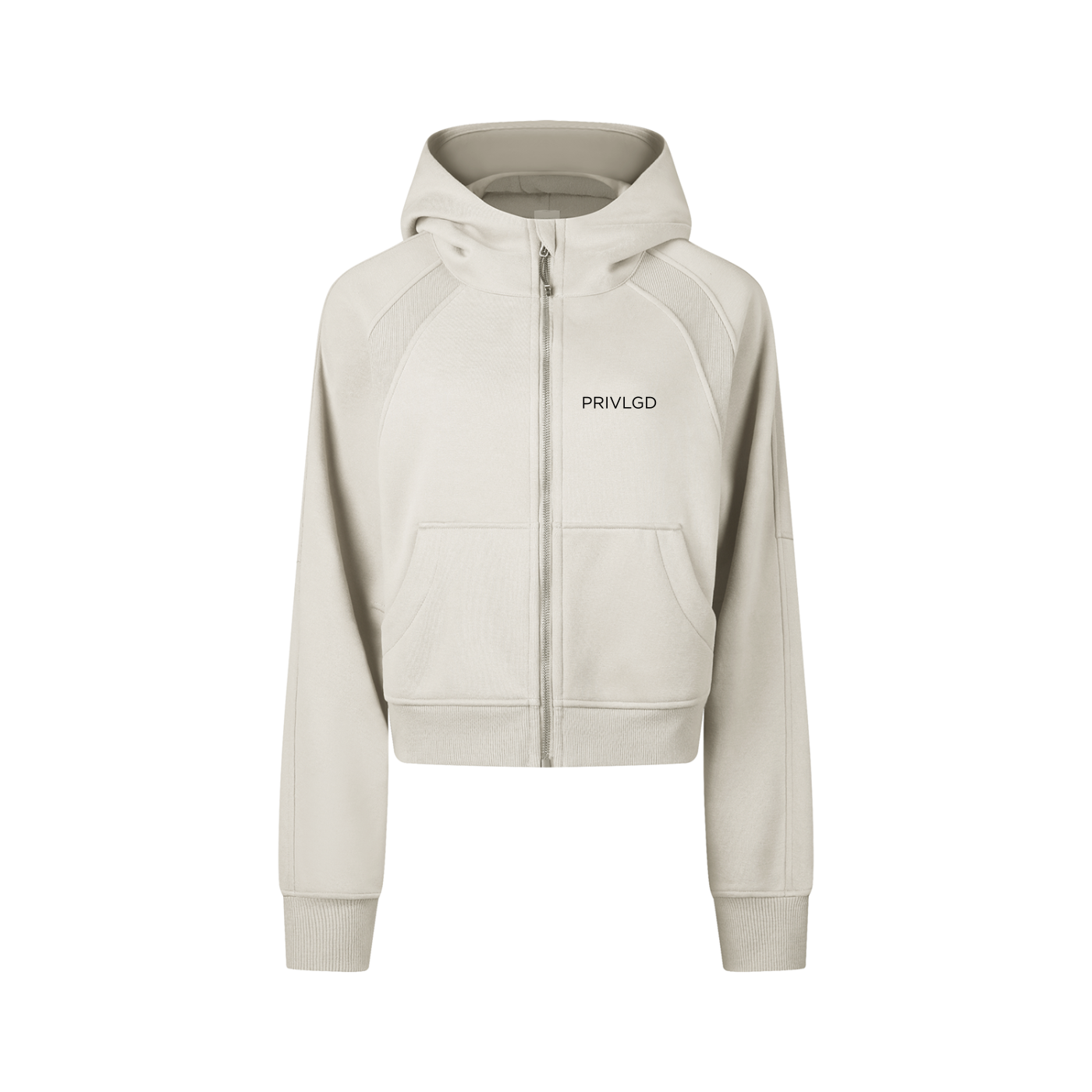 PRIVLGD Cropped Zip-Through Hoodie