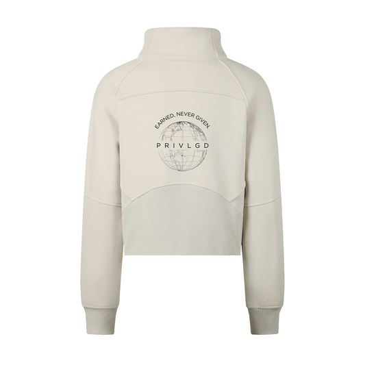 PRIVLGD Cropped Half-Zip Sweatshirt