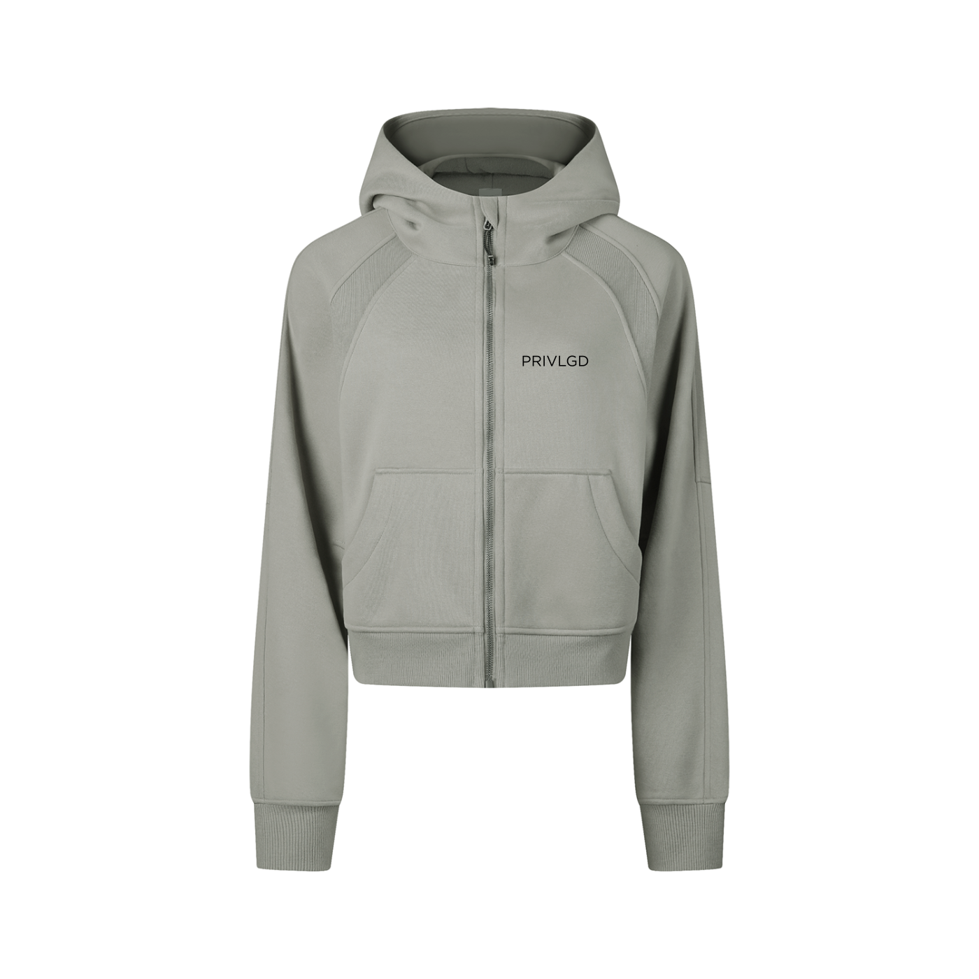 PRIVLGD Cropped Zip-Through Hoodie